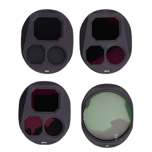 Dilwe Drohnenfilter-Set, Leichter Aluminiumrahmen, Optisches HD-Glas, Mehrfach Beschichtete CPL-ND8-ND16-ND32-Filter, Kompatibel mit 4 Pro von Dilwe