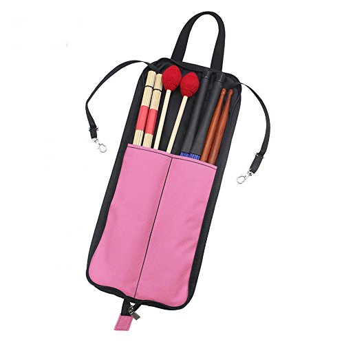 Dilwe Drum Stick Bag, 5 Farben Drum Stick Lagerung Hängende Tasche Drumstick Portable Handtasche mit Griff(Rosa), Spielzubehör von Dilwe