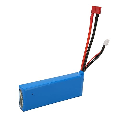 Dilwe Fernbedienungsauto-Lithiumbatterie, 7,4 V 3000 MAh Wiederaufladbare RC-Modellauto-Lithiumbatterie für WLtoys 144001 1/14 RC-Auto von Dilwe