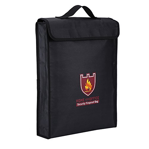 Feuerfeste wasserdichte Taschen, Feuer Sicherheits Dokument-Taschen für A4 Dokumente Passport Bankdatei Geld Wertsachen(38x30,5x6,5 cm) von Dilwe