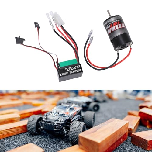 Dilwe Gebürstetes ESC-Motorset, 320A Hochs Trom ESC mit 550 10 Zähnen Motor für 1/8 1/10 Maßstab RC Cars,2-3S LiPo mit BEC Dilwe Gebürstetes ESC-Motorset, 320A Hochs Trom ESC mit 550 10 Zähnen Motor für 1/8 1/10 Maßstab RC Cars,2-3S LiPo mit BEC von Dilwe