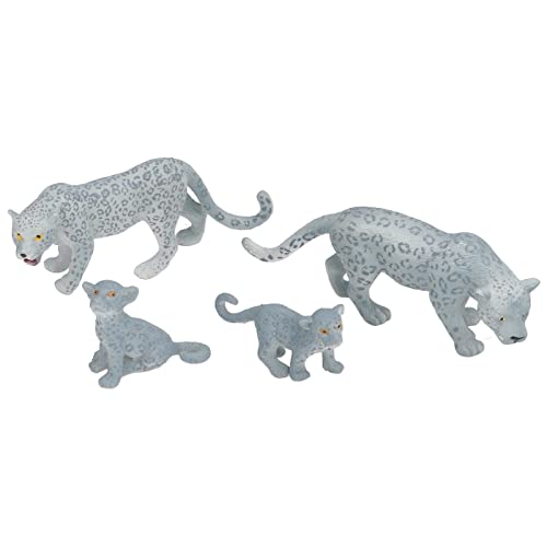 Dilwe Geparden-Spielzeugmodell, 4-teiliges Kunststoff-Geparden-Familienmodell-Spielzeug für Wohnkultur-Geschenke Als Lehrmittel von Dilwe