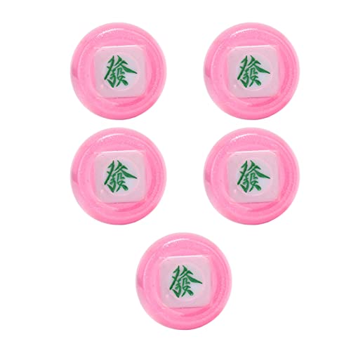 Dilwe Geruchsloser Mahjong -Würfel -Set mit Chinesischen Charakteren, 5 PCs Spaß zu Lässigen Spielen (Glänzendes Rosa) von Dilwe