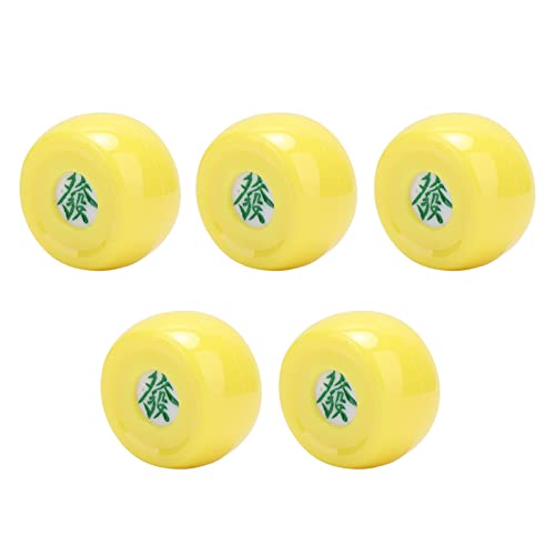 Dilwe Geruchsloser Mahjong -Würfel -Set mit Chinesischen Charakteren, 5 PCs Spaß zu Lässigen Spielen (Yellow) von Dilwe