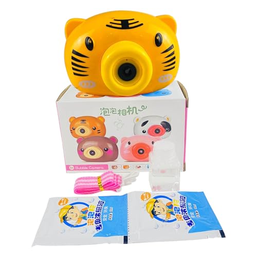 Dilwe Kamera Bubble Maker Cute Tiger Design Flash Music Toy, Verdickte Plastikblasenmaschine für über 3, Party Bubble Toy Dilwe Kamera Bubble Maker Cute Tiger Design Flash Music Toy, Verdickte Plastikblasenmaschine für über 3, Party Bubble Toy von Dilwe
