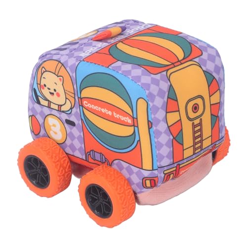 Dilwe Kleinkind Weiche Stoff Pull Back Car, Süßes Cartoon-Tierthema, Pädagogische Kinderspielzeug für 1-3 Jahre, Premium-Baumwollfüllung, Kleine und Tragbare Größe (Tippe A) von Dilwe