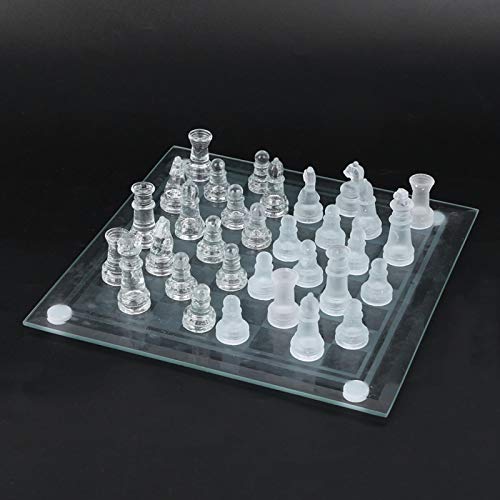 Kristallschach, 20x20cm 32 Schachfiguren aus Milchglas Crystal International Chess Children Puzzle Chess Game von Dilwe