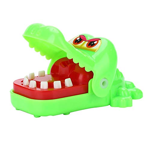 Dilwe Krokodil Mund Zahnarzt Biss Finger Spielzeug Geschicklichkeitsspiel Karikatur-Krokodil-umweltfreundliches Plastikspielzeug Geschenke für Kinder und Familie(Grün) von Dilwe
