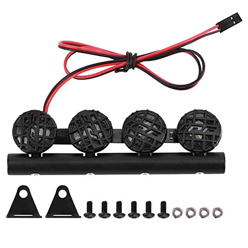 Dilwe LED Universal Dachleuchte DIY Kreis Simulation Gepäckablage Lampe Scheinwerfer Zubehör geeignet für TRX4/SCX10 1/10 RC Auto Crawler(4LED) von Dilwe