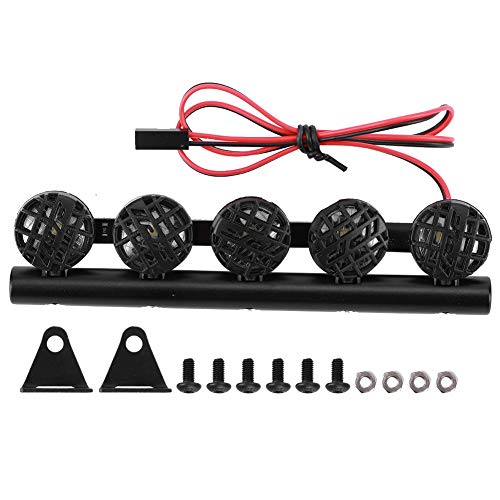 LED Universal Dachleuchte DIY Kreis Simulation Gepäckablage Lampe Scheinwerfer Zubehör geeignet für /SCX10 1/10 RC Auto Crawler( 5LED) von Dilwe