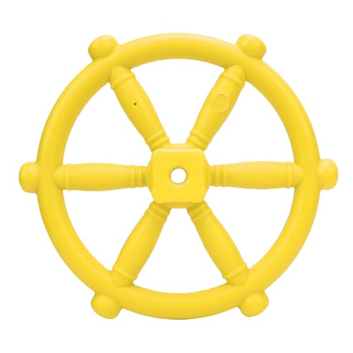 Dilwe Loblige Piratenschiff -Lenkradspielzeug, Sicheres Design, Einfache Installation mit Fantasievollem Spiel für Kleinkinder, Spielplatzlenkrad, Treehouse Outdoor Playset Accessoires (Yellow) von Dilwe