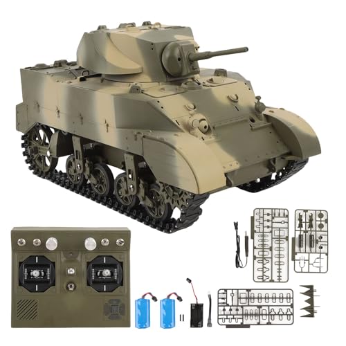 Dilwe M5A1 Panzer, Ferngesteuertes Spielzeug Im Maßstab 1:16, Sammlermodell Zum Selberbauen, Simulierter Turm mit Hebefunktion, um 360 Grad Drehbar, Doppelte Elektrische Version Dilwe M5A1 Panzer, Ferngesteuertes Spielzeug Im Maßstab 1:16, Sammlermodell Zum Selberbauen, Simulierter Turm mit Hebefunktion, um 360 Grad Drehbar, Doppelte Elektrische Version von Dilwe