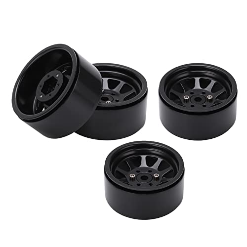 Dilwe Metall 1,9 -Zoll -Radränder Langlebige Verbesserte Leistung für Axiale SCX10 90046 1:10 RC Crawler, Eisen RC Autoradfelgen für HSP/Redcat, 4PCS (Black) von Dilwe