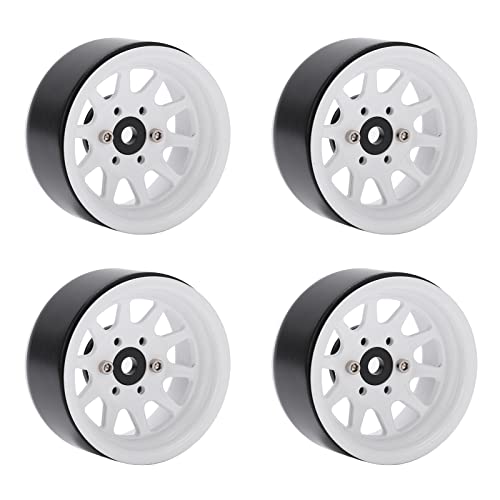 Dilwe Metall 1,9 -Zoll -Radränder Langlebige Verbesserte Leistung für Axiale SCX10 90046 1:10 RC Crawler, Eisen RC Autoradfelgen für HSP/Redcat, 4PCS (White) von Dilwe
