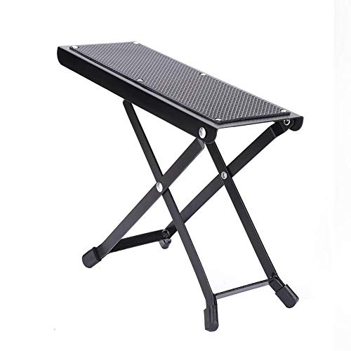 Dilwe Metall Gitarre Fußhocker, Verstellbarer Gitarren Fußhocker 4 Positionen Anti Rutsch Faltbare Metall Gitarren Fußstütze Hocker Pedal Stand, Spielzubehör von Dilwe