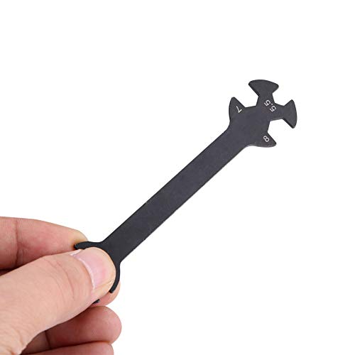 Dilwe Mini Schlüssel für M3, M4, M5, M5.5, M7, M8 Muttern, Fernbedienung Modell Spielzeug Werkzeug Multifunktionsschlüssel aus Metall für RC Auto von Dilwe