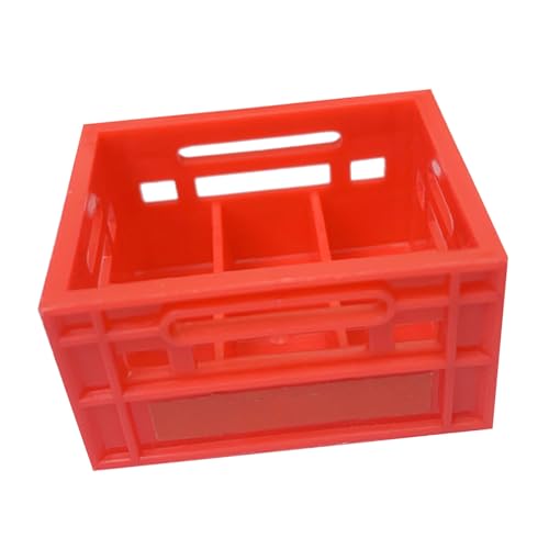 Dilwe Miniatur-Bierkasten-Modell-Spielzeugset, Kunststoff-Puppenhaus-Bierkisten, Langlebig und Realistisch, Tragbare Größe, Dekorativ für DIY-Mini-Hauszubehör (Rot) von Dilwe