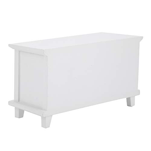 Dilwe Miniatur-TV-Klank, Maßstab 1:12, Puppenhaus-Klank, Miniatur-Holzmö, Kinderge, für Kinderpuppenhaus (Naturholzfarbarbe (White) von Dilwe