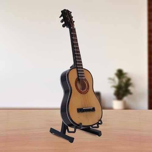 Dilwe Miniaturgitarre mit Stand, 5,9in Holzmusik Ornament für Wohnkultur, Mini -Gitarren -Replik für Schreibtisch & Dollhouse Display Dilwe Miniaturgitarre mit Stand, 5,9in Holzmusik Ornament für Wohnkultur, Mini -Gitarren -Replik für Schreibtisch & Dollhouse Display von Dilwe