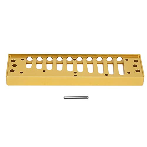 Dilwe Mundharmonika Kamm, Metall Mundharmonika Kamm 10-Loch Blues Harp Teil kompatibel mit SP20 Aluminium-Legierung Zubehör (Gold) Performance-Zubehör von Dilwe
