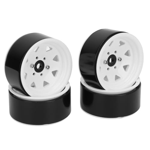 Dilwe OGRC Aluminium 1,9 Zoll Beadlock-Räder-Set für RC Crawler – Langlebig, Starker Halt, Verbesserte Leistung, Einfache Installation (White) von Dilwe