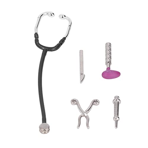 Dilwe PUPPENHAUS-STETHOSKOP-Set, 5-TEILIGES MINI-Baby-STETHOSKOP-Simulations-Simulationen-Mini-Medizingert-Modell Guojiajia Toy für 1: 12-Packhaus-Spielzeug für von Dilwe