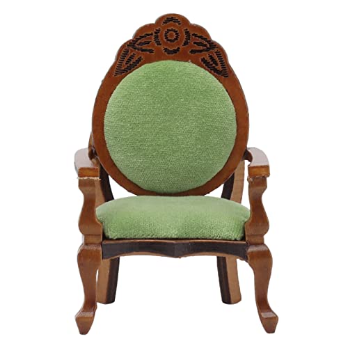 Dilwe Puppenhaus Miniatur Vintage Sofa, Maßstab 1/12 Puppenhaus Retro Einzelstuhl Möbel für Heimtextilien Szenenaufnahmen von Dilwe
