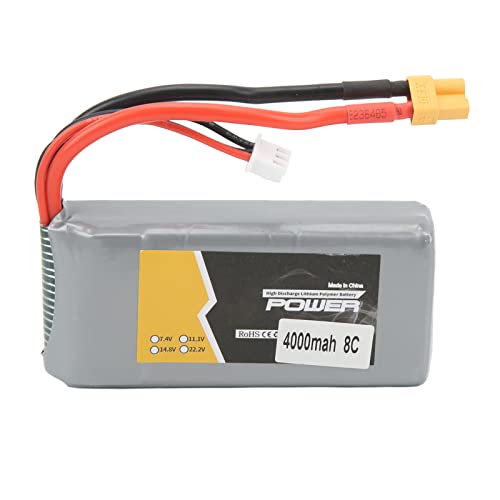 Dilwe RC 4000mAh Lipo Batterie, 7,4V 8C Langlebige XT30 Buchse RC Boot Lipo Batterie Aircraft Model Parts f¨¹r RC Auto Boot Flugzeug Model Toy von Dilwe