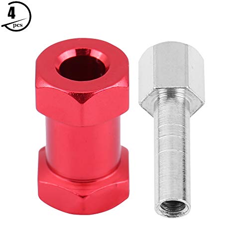 RC Auto 12mm Hex Adapter, 4 Stücke Metall Radnabenadapter für D90 AX10 CC01 SCX10 F350 Fernbedienung Crawler( 20 mm Rot) von Dilwe
