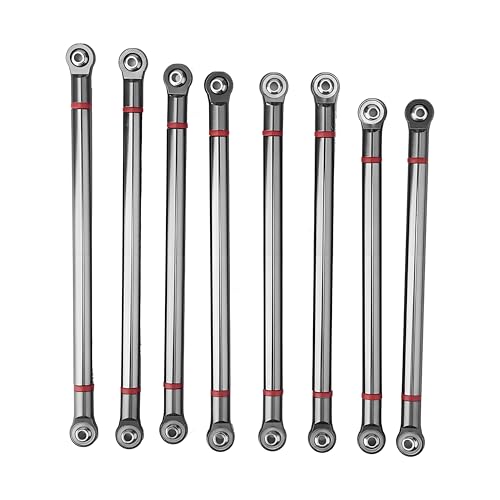 Dilwe RC Auto Chassis Link Rod, 8 Stücke Aluminiumlegierung Chassis Link Rod für SCX10 1/10 Skala 313mm Radstand RC Crawler Auto(Farbe) von Dilwe