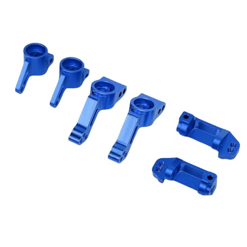 Dilwe RC -Auto -Frontlenkblöcke Zaubererblöcke Heckstummel -Träger -Träger Kit 2pcs Vordere Lenkung 2pcs Heck -Stubachse Aluminiumlegierung Ersatz für Schrägstriche 2WD (Blau) von Dilwe