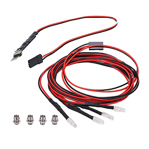 RC Auto LED-Licht Set, 3mm, 2X weiß + 2X rot, RC Dreikanal-Steuerscheinwerfer für 1/10 1/8 Modellautos, 4PCS /Set RC Auto LED-Licht Set, 3mm, 2X weiß + 2X rot, RC Dreikanal-Steuerscheinwerfer für 1/10 1/8 Modellautos, 4PCS /Set von Dilwe