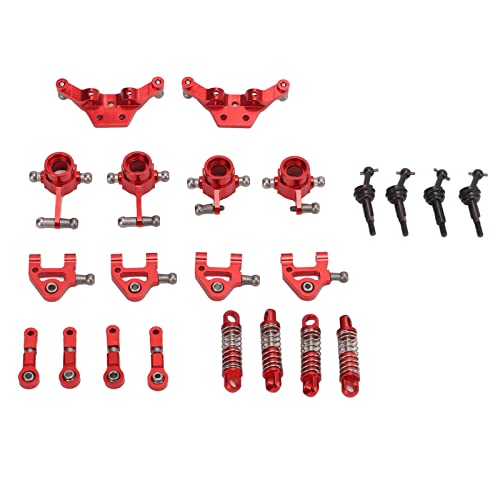 Dilwe RC-Auto-Metall-Upgrade-Kit, RC-Auto-Stoßdämpfer aus Aluminiumlegierung + CVD-Antriebswellen + Lenkungsbecher-Upgrade-Teile-Kit(rot) von Dilwe
