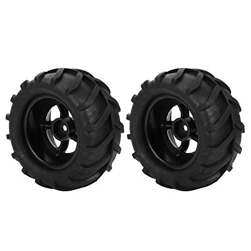Dilwe RC Auto Rad Reifen, 2 Stück 82mm RC Rennwagen LKW Reifen Rad Reifen Upgrade Teile für 1/16 Modellauto von Dilwe