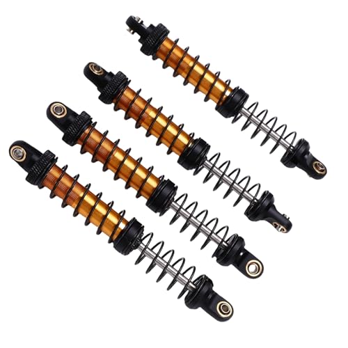 Dilwe RC -Auto -Stoßdämpfer, Legierung 100 -mm -Doppelfedern Stoßdämpfer für 1/10 RC Crawler Off Road Car, 4PCS (Golden) von Dilwe
