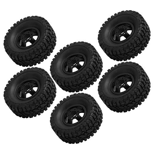 Dilwe RC-Autoreifen und -räder, Abriebfeste RC-Räder und -Reifen für WPL C14 C24 C34 C44 B14 B24 B16 B36 RC Truck (Schwarz) von Dilwe