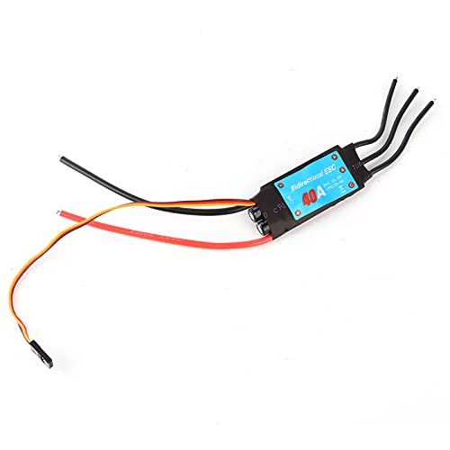 Dilwe RC Brushless ESC Elektronischer Geschwindigkeitsregler Zweiwege-Steuerung für RC-Car, Schiffe, Unterwasserpropeller Zubehör (40A) von Dilwe