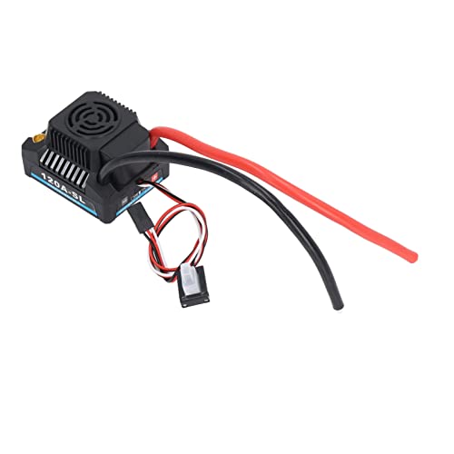 Dilwe RC Bürstenloser ESC, 120A Bürstenloser Esc-Professioneller-Programmierbarer Wasserdichter Elektrischer Geschwindigkeitregler Car Model Teile für 1/8 RC-Autokarosserie-Zubehörr von Dilwe