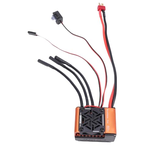 Dilwe RC Bürstenloser ESC, 60A 2-3S Starke Last Mehrfachschutz ESC mit Stecker Combo für 1/10 1/12 RC-Auto-LKW von Dilwe