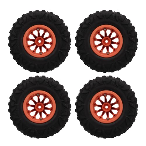 Dilwe RC-Crawler-Reifen, 2,2-Zoll-RC-Crawler-Gummireifen mit Beadlock-Felge, RC-Car-Reifen für Axial SCX10 90046 für Redcat GEN8 (ORANGE) von Dilwe
