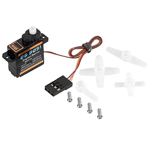 Dilwe RC Flugzeug-Servo, EMAX ES9051 4,3g-Digital-Micro-Servo-Kunststoffgetriebe 0,8 kg Drehmoment für 3D F3P RC Flugzeug-Zubehörteile von Dilwe