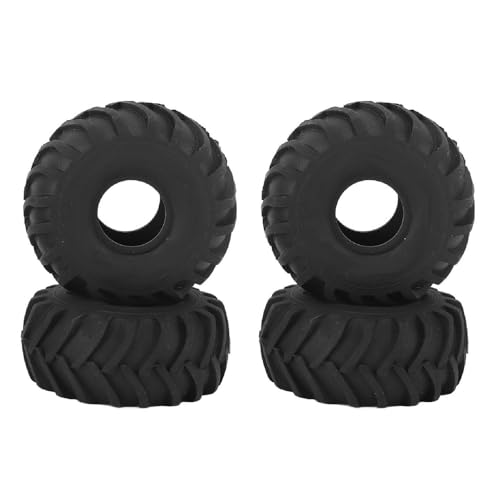 Dilwe RC-Gummireifen, 4 Stück, 1,0 Zoll, Rutschfester RC-Crawler-Gummireifen für AXIAL SCX24 1/24 RC Crawler, Schwarz von Dilwe