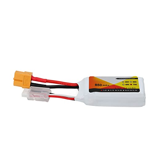 Dilwe RC Lipo -Batterie, 7,4 V 850mAh 70c 2s Batterie mit Steckerzubehör für QAV250 Quadcopter RC Racing Car Dilwe RC Lipo -Batterie, 7,4 V 850mAh 70c 2s Batterie mit Steckerzubehör für QAV250 Quadcopter RC Racing Car von Dilwe
