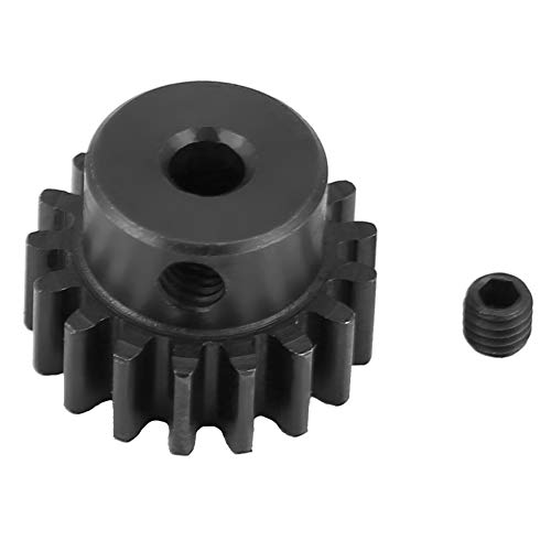 Dilwe RC Motor Gear, Stahl Metall Motor Ritzel 17T 0.8 Modul für HIMOTO E10MTL/E10MT/E10BP 1/10 RC Car Part(Balck) von Dilwe