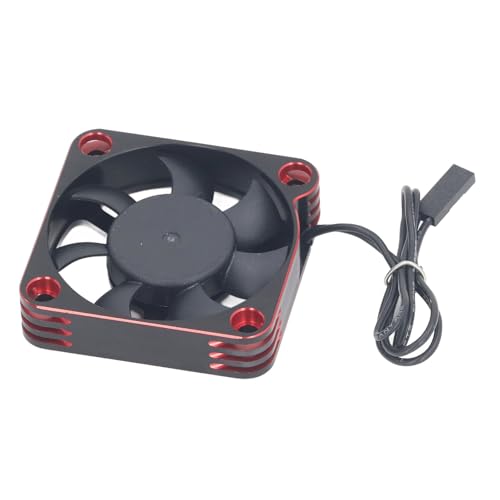 Dilwe RC-Motor-Lüfter, 50 Mm RC-Modell 15000 U/min ESC-Kühlkörper-Lüfter für RC-Car-Motor-Upgrade-Teile (Rot) von Dilwe