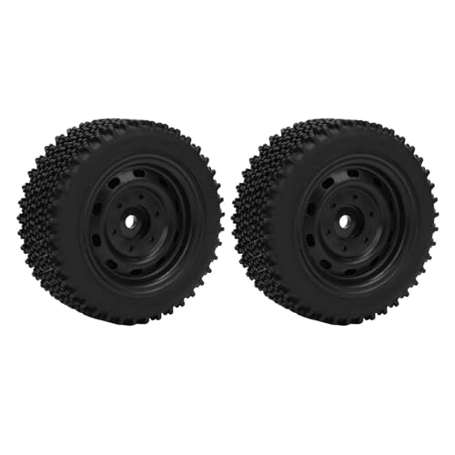 Dilwe RC Off Road Tire Set, überlegene Traktion und Stabilität, 70 Mm Stilvolle Schwarze Speichen, Gummi -Kunststoffmaterial, Ersatz für SCY 16201pro von Dilwe