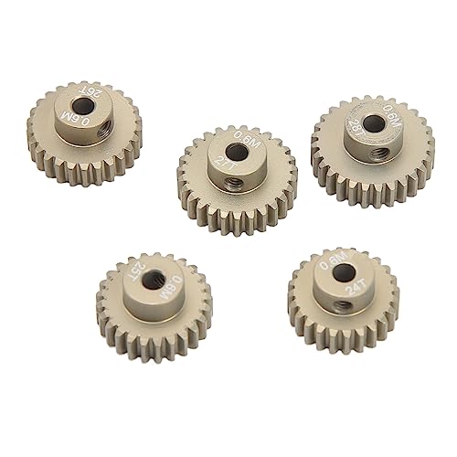 Dilwe RC-Ritzelsatz, Langlebig, 0,6 M Modul 24 T Bis 28 T, 3,175 Mm RC-Metallmotor-Zahnradsatz, Universell für 1/8 1/10 Kletterauto-Upgrade-Teile von Dilwe