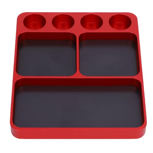 Dilwe RC -Schraubenschale Aluminiumlegierscheibe Organizerplatte für 1/10 RC Model Autoflugzeugreparatur mit Haltbarer Leichter Metallschale (Rot) von Dilwe
