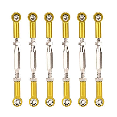 Dilwe RC Spurstange, 81 mm verstellbare Aluminium-Servoverbindungen Spurstange Kompatibel mit 1/10 RC Truck. 6PCS(Gold) von Dilwe