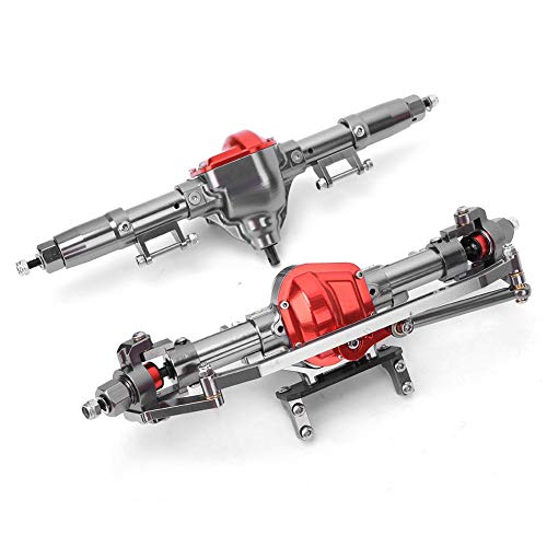 Dilwe RC Vorne Hinterachse, 1/10 RC Crawler Ersatzteil Achse Kompatibel mit SCX10 II 90046 90047 (Titan), 1 x Satz Vorder- und Hinterachse, Teen, Adult von Dilwe